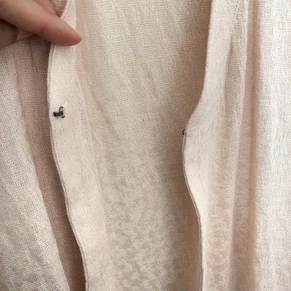 The Muses Lounge Pale Ivory Textured Balloon Long Sleeve Cardigan M - Picture 7 of 10